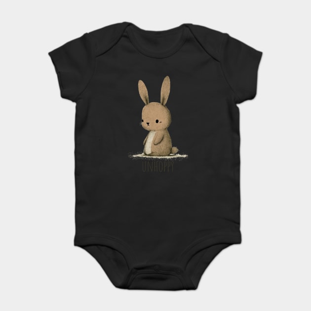 Adorable Little Bunny is Unhoppy Baby Bodysuit by Luxinda